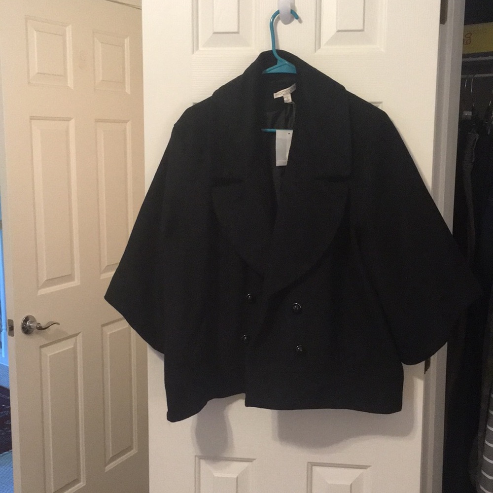 3/4 sleeve cropped pea coat